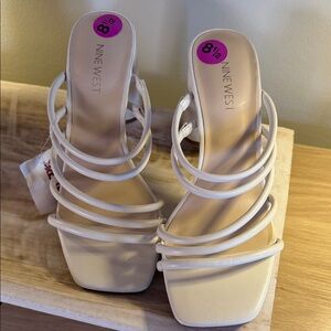 NWT Nine West Ivory Strappy Heels Size 8.5